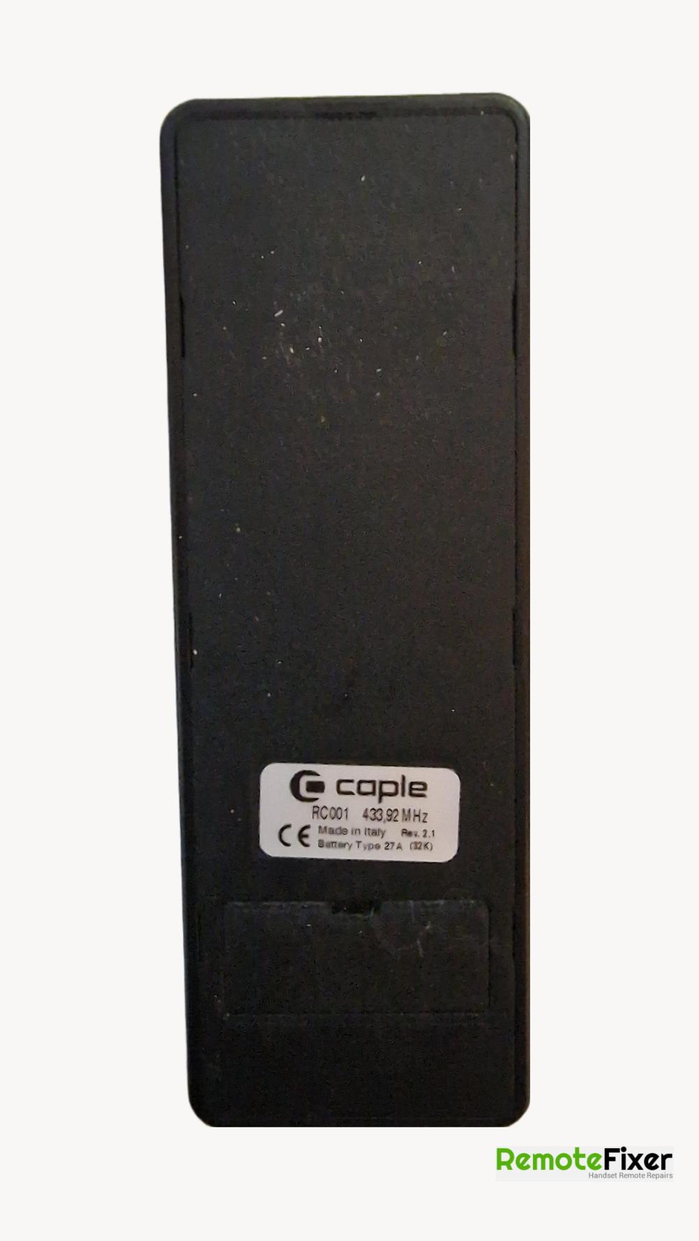 Caple  CE1121 Remote Control - Back Image