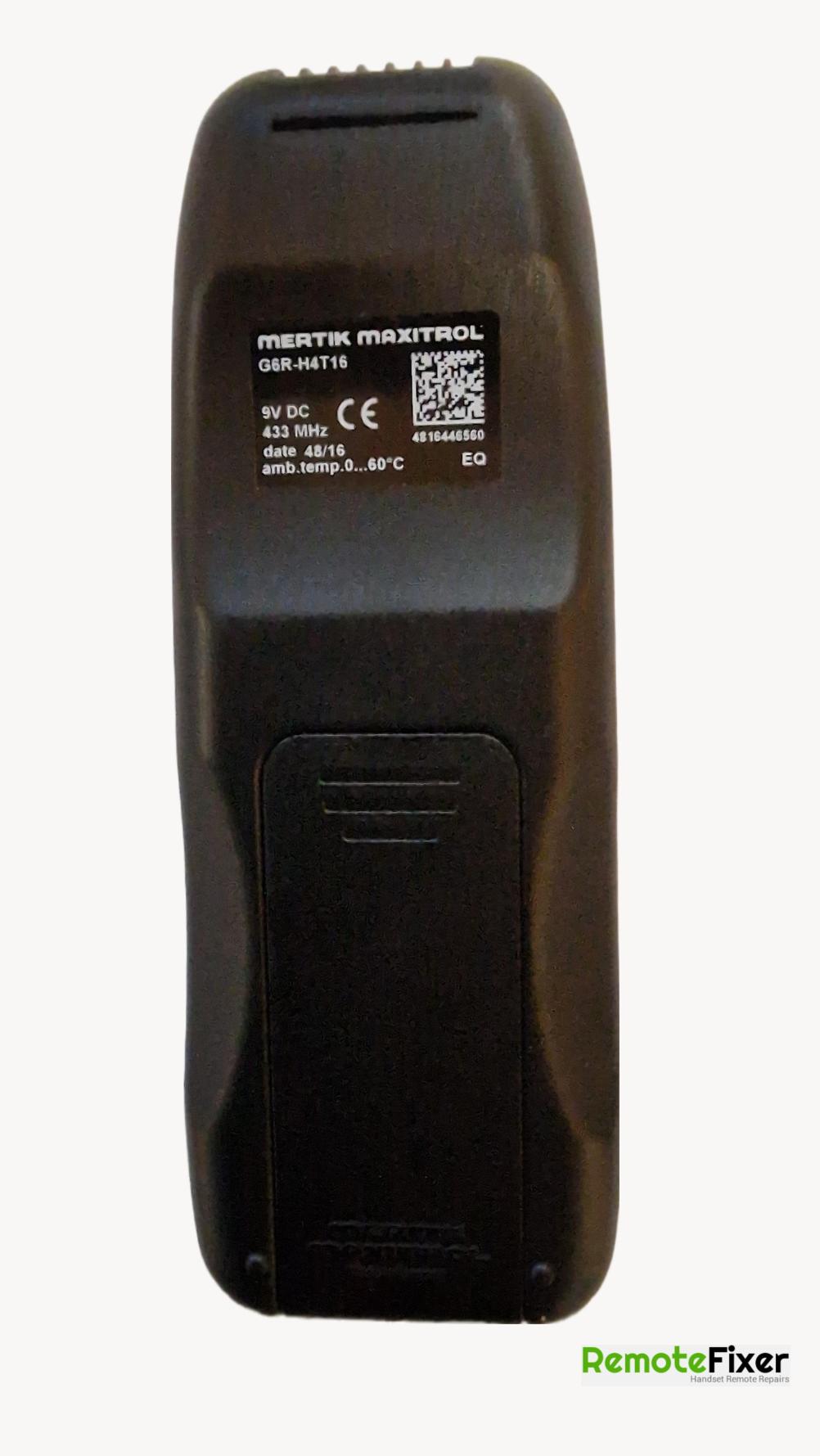 Mertik Maxitrol G6R-H4T16 Remote Control - Back Image