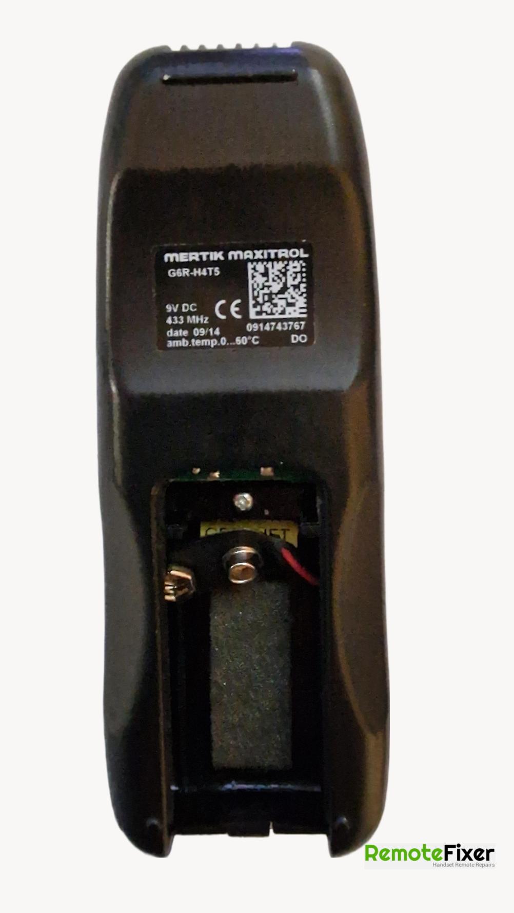 Mertik Maxitrol  G6R-H4T5-GA Remote Control - Back Image