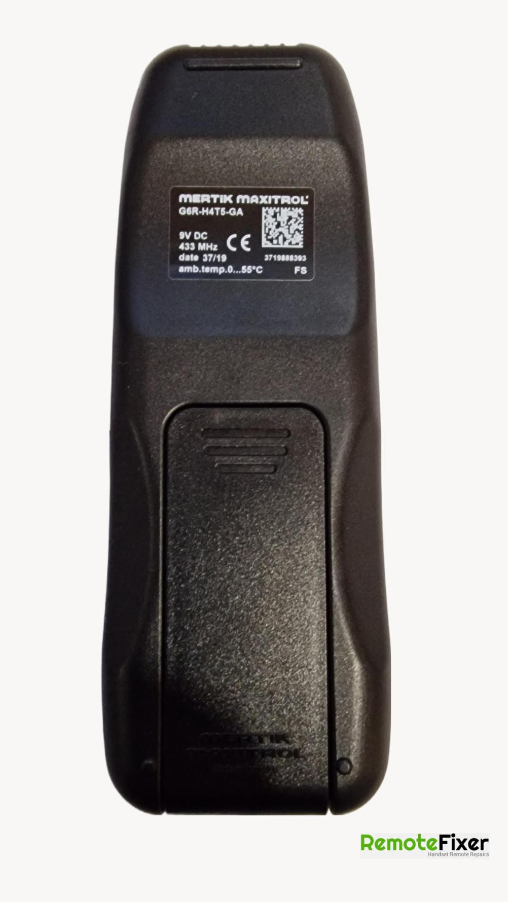 Gazco  Remote Control - Back Image