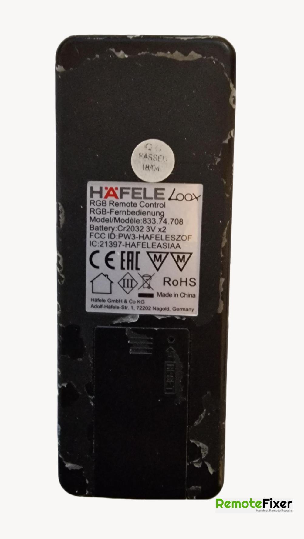 Hafele Loox  Remote Control - Back Image