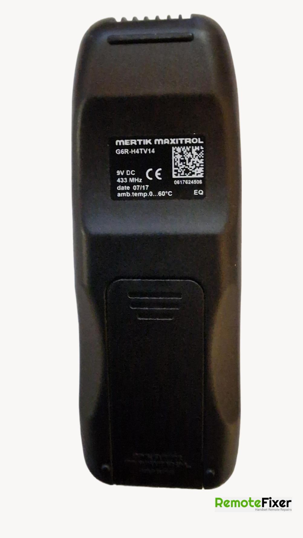 Mertik maxitrol G6R-H4TV14 Remote Control - Back Image