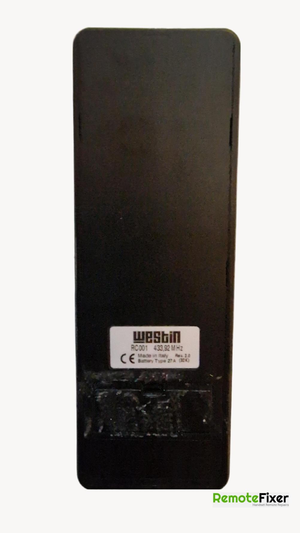 Westin  RC001 Remote Control - Back Image