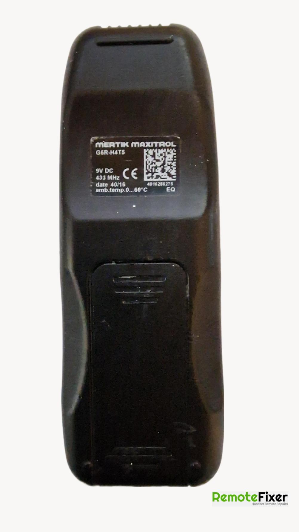 Mertik Maxitrol  G6R H4T5 Remote Control - Back Image