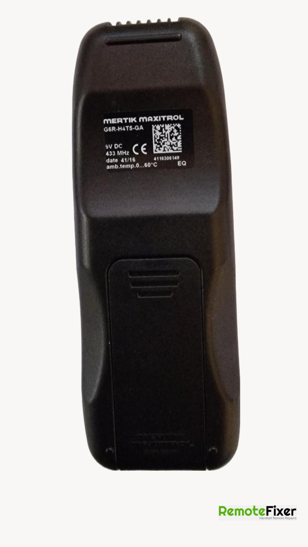 Gazco  Remote Control - Back Image