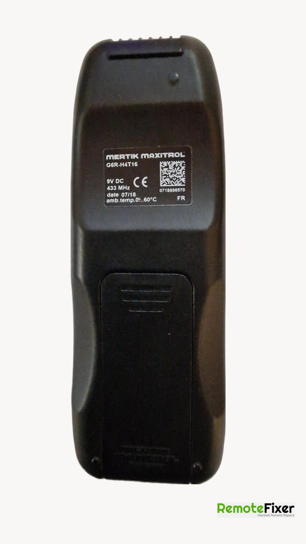 Mertik Maxitrol  Remote Control - Back Image