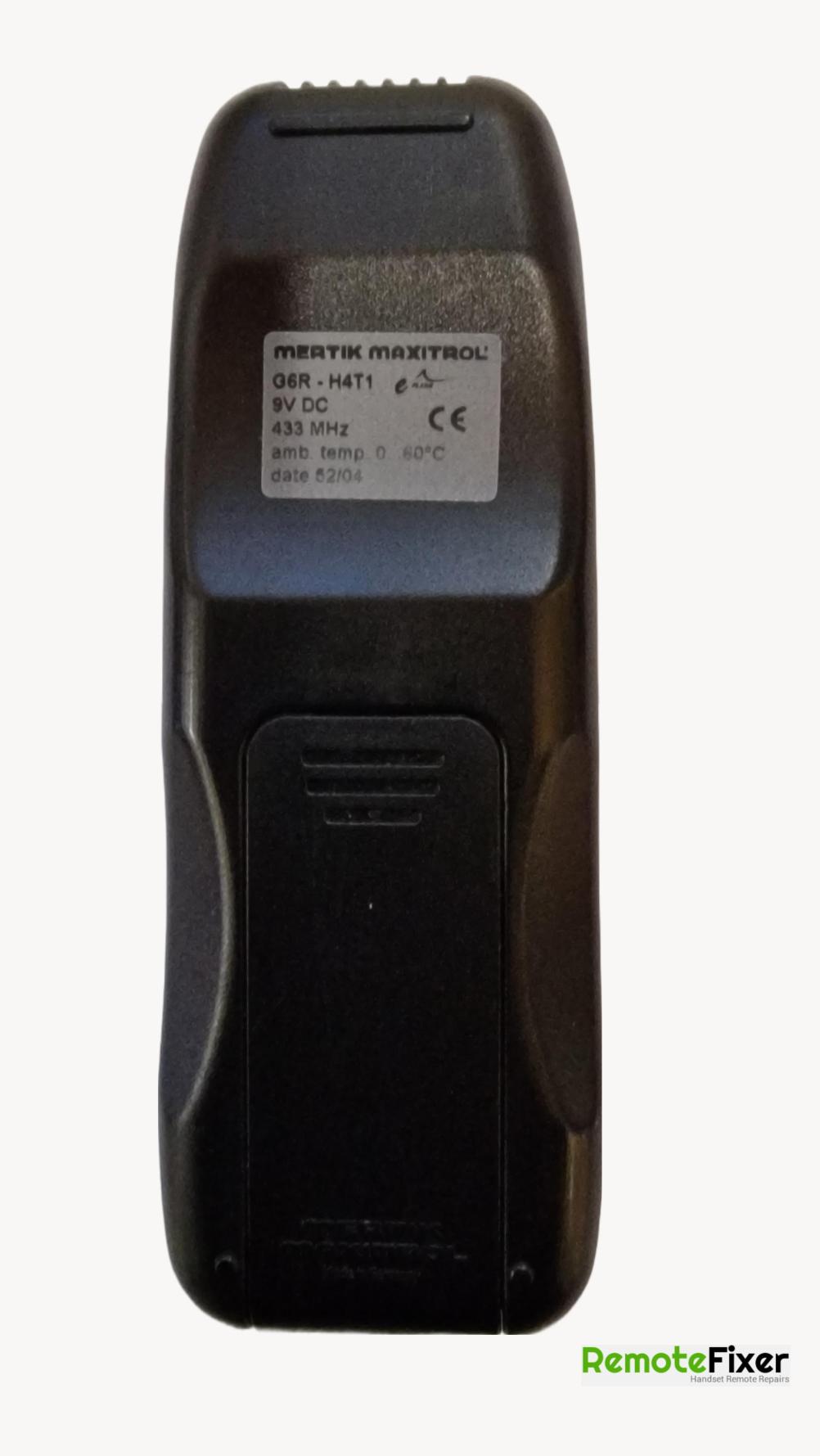 Mertik Maxitrol G6R-H4T1 Remote Control - Back Image