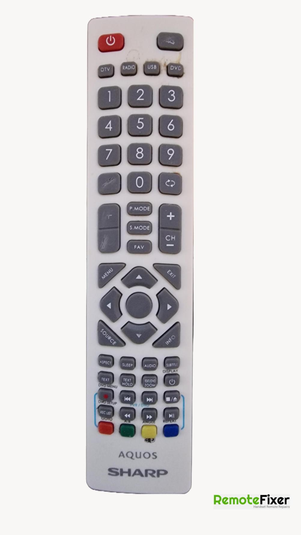 Sharp  LC-32DHE5111KW Remote Control - Front Image