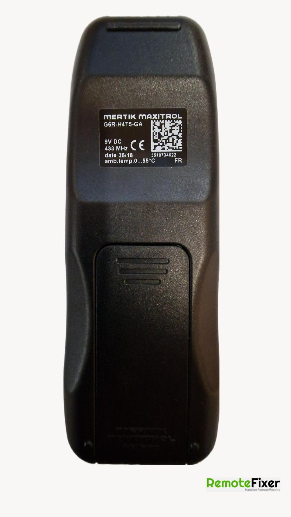 Gazco  Remote Control - Back Image