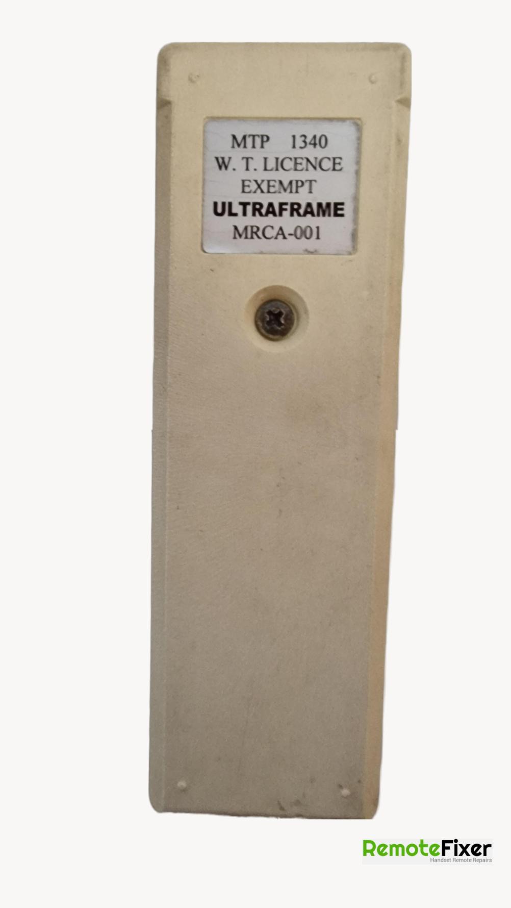 Ultraframe  Remote Control - Back Image