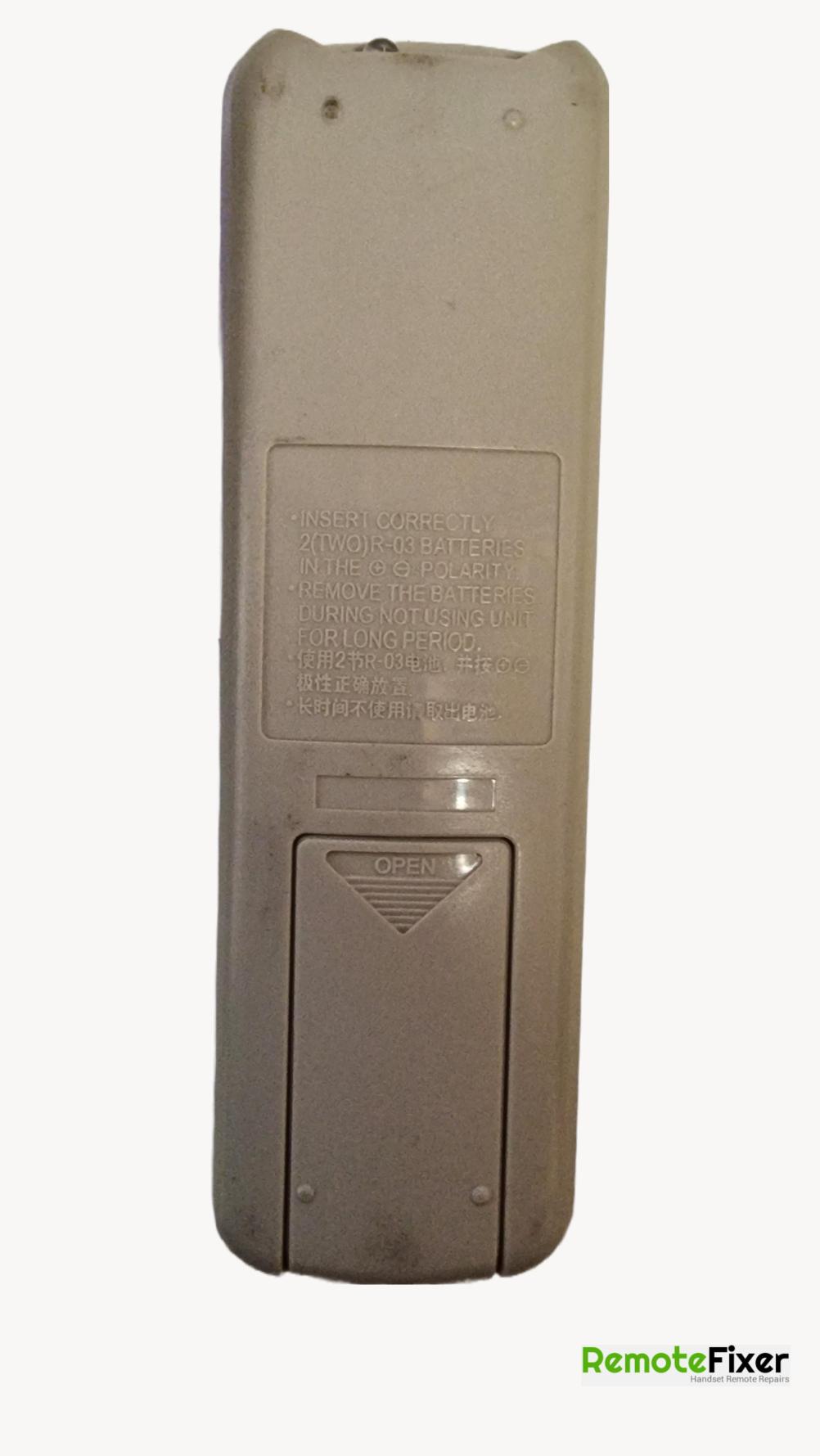 Acii Air conditioning Remote Control - Back Image