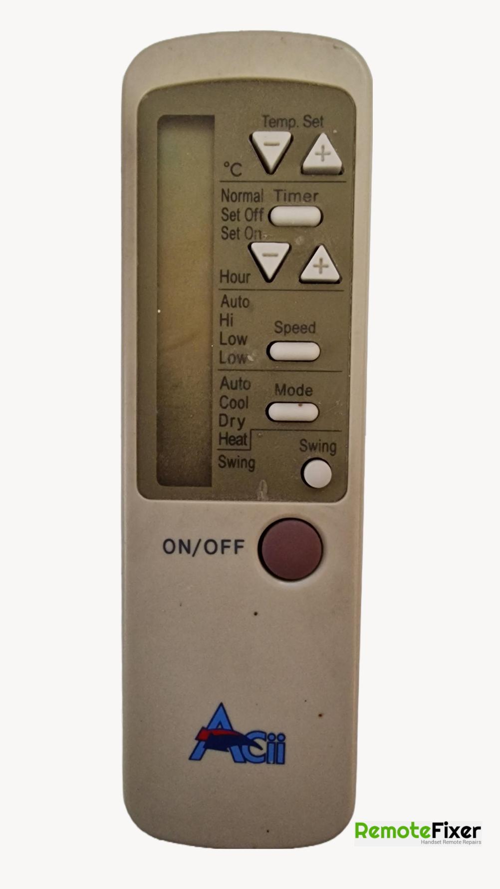 Acii Air conditioning Remote Control - Front Image