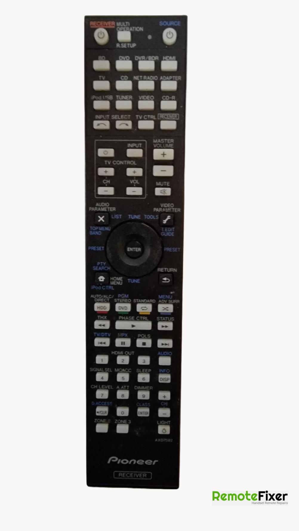 Pioneer  AXD7592 Remote Control - Front Image