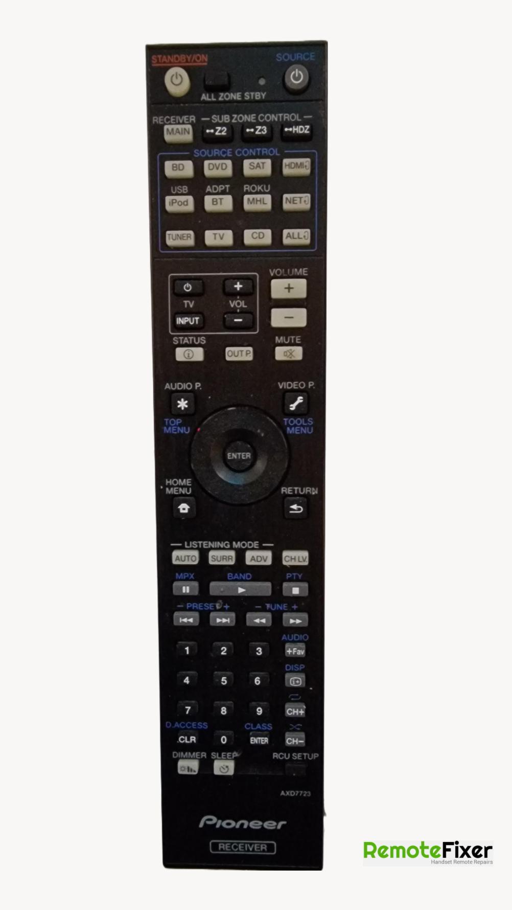 Pioneer  VSX930 Remote Control - Front Image