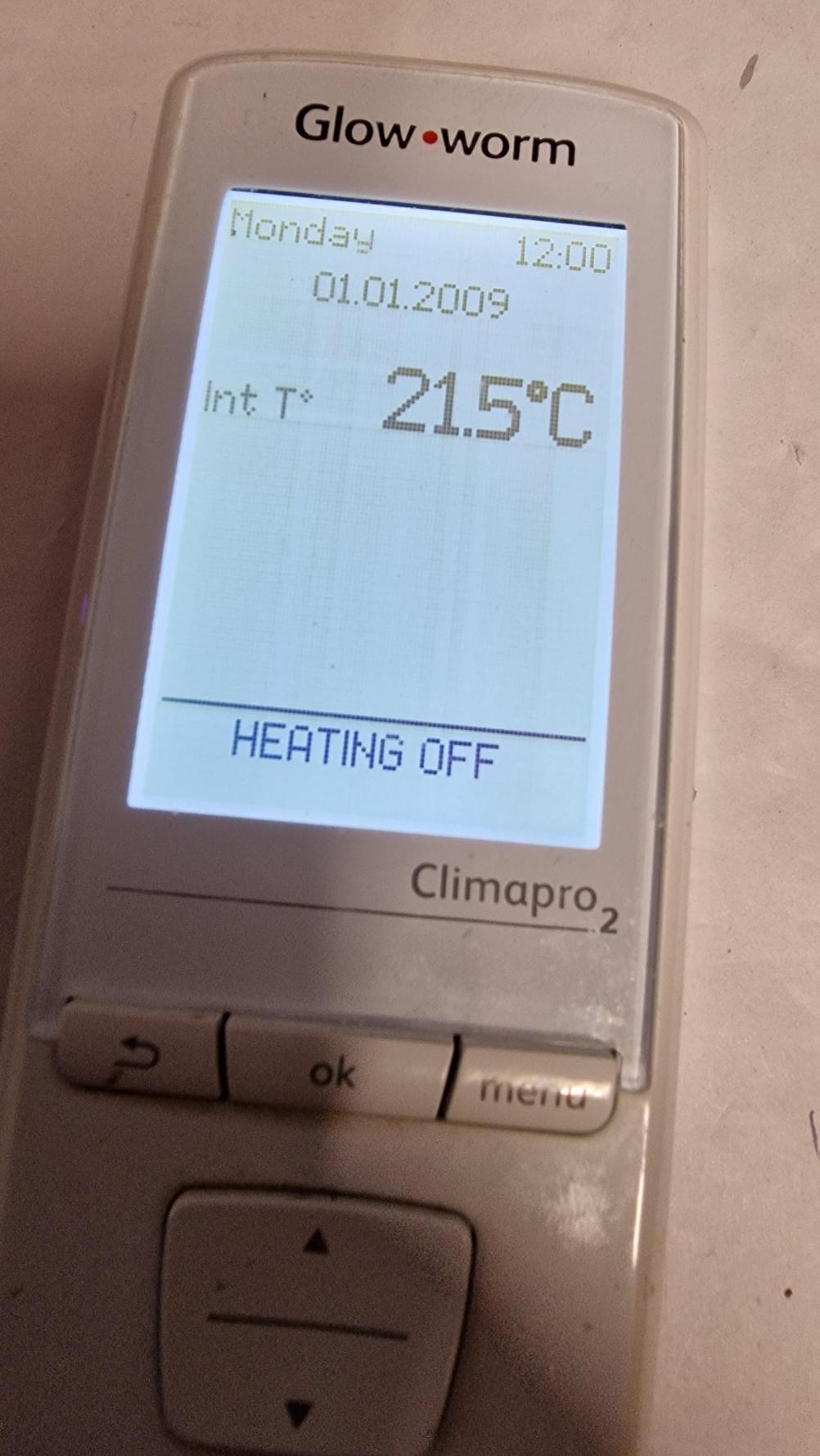 Clima pro 2 glow-worm Remote Control - Inside Image