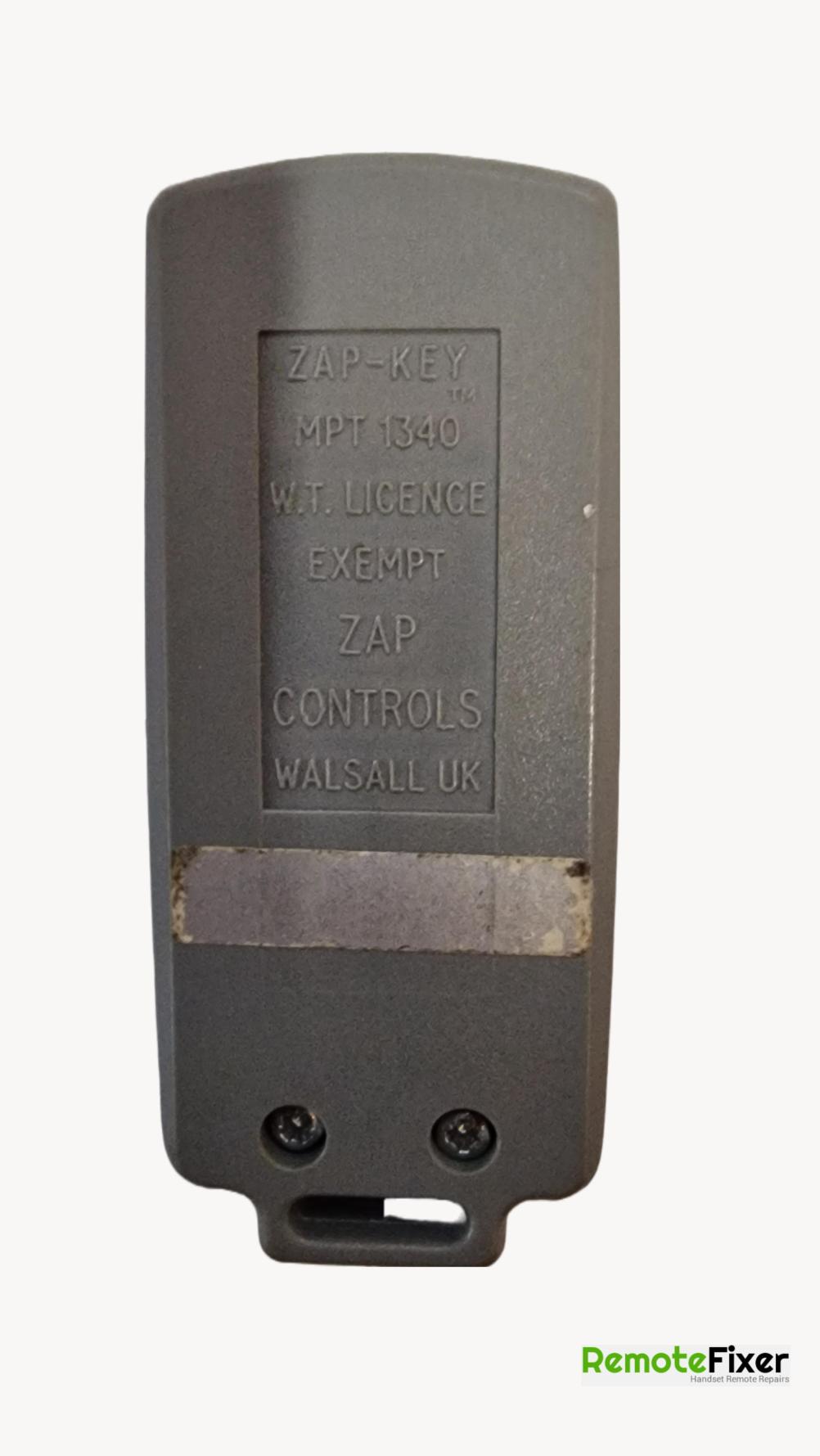 Zap MPT 1340 Remote Control - Back Image