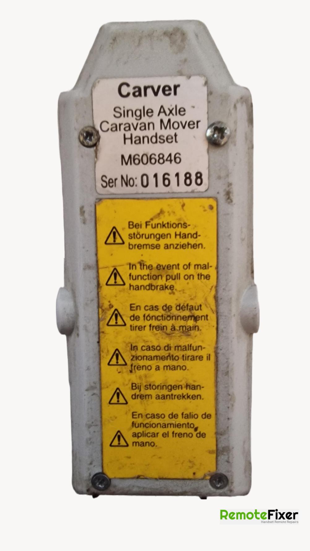 Carver caravan  Remote Control - Back Image