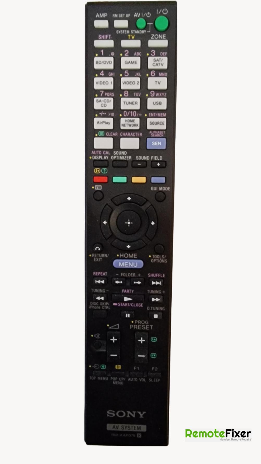 Sony STR-DN1030 Remote Control - Front Image
