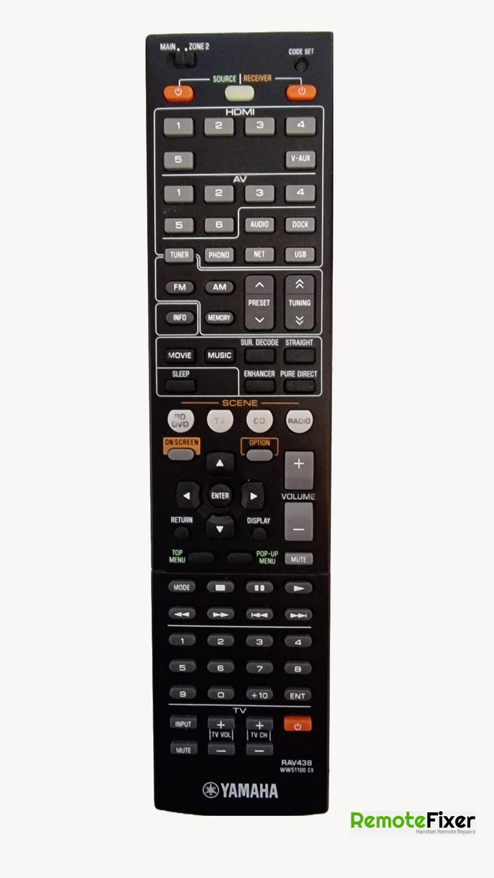 Yamaha  Remote Control - Front Image