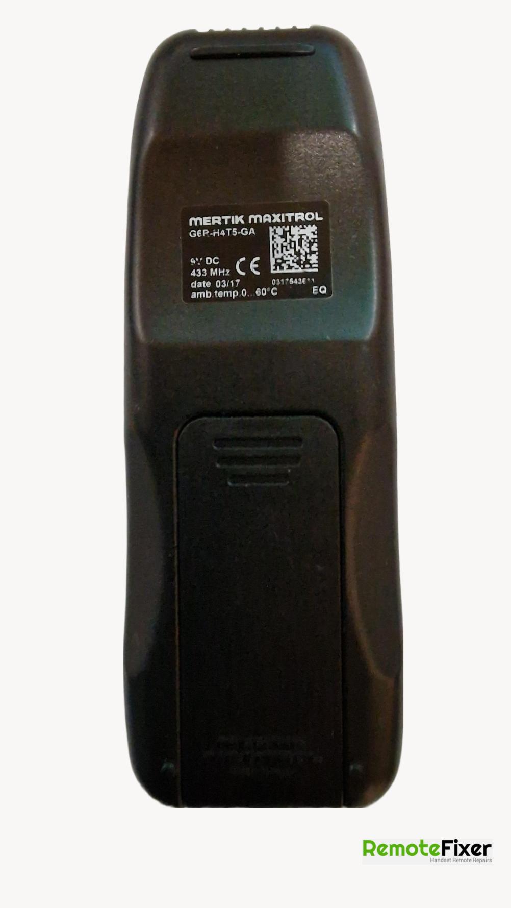 Gazco Mertik Maxitrol  G6R-H4T5-GA Remote Control - Back Image