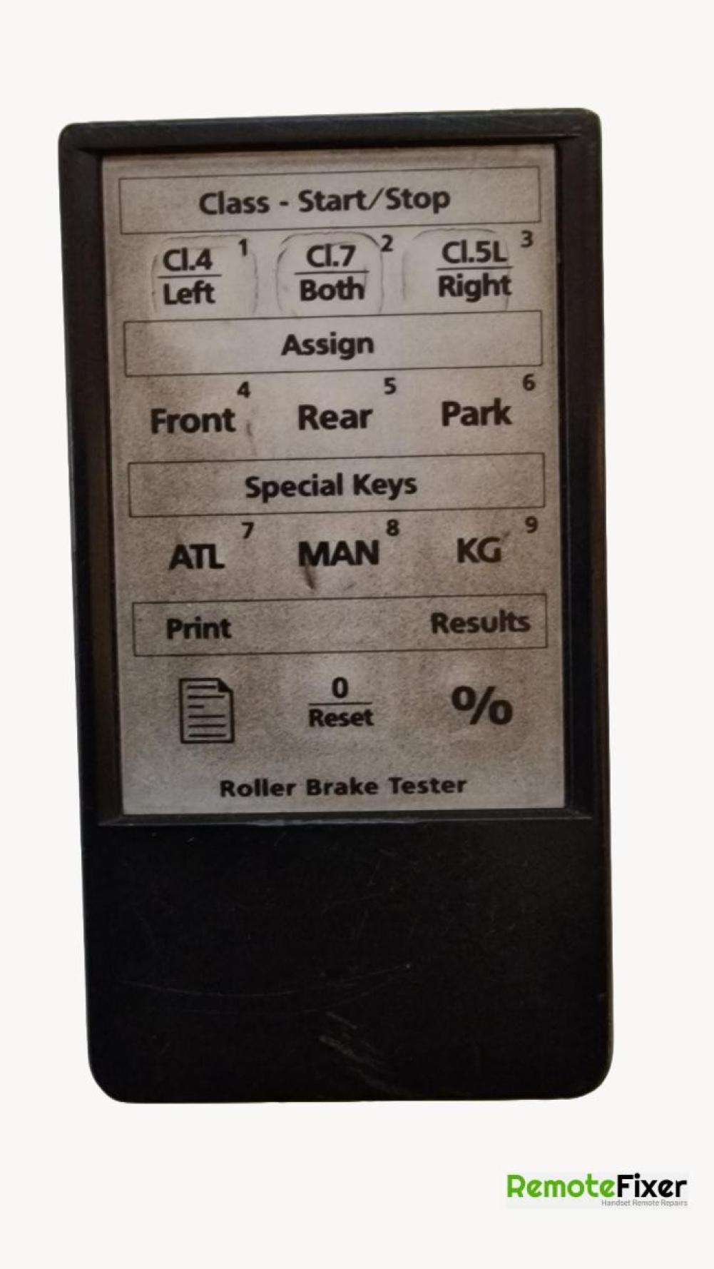 Roller Brake Tester  Remote Control - Front Image