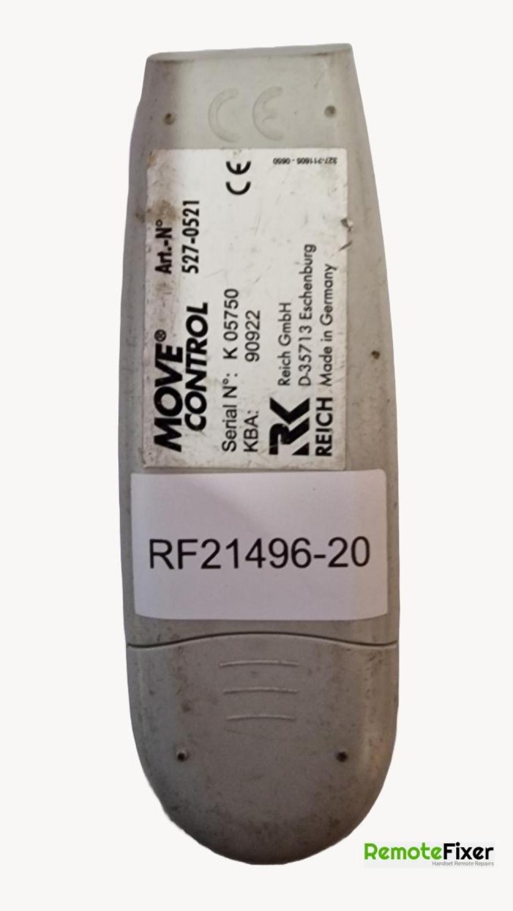 RK Reich 527-0521 Remote Control - Back Image