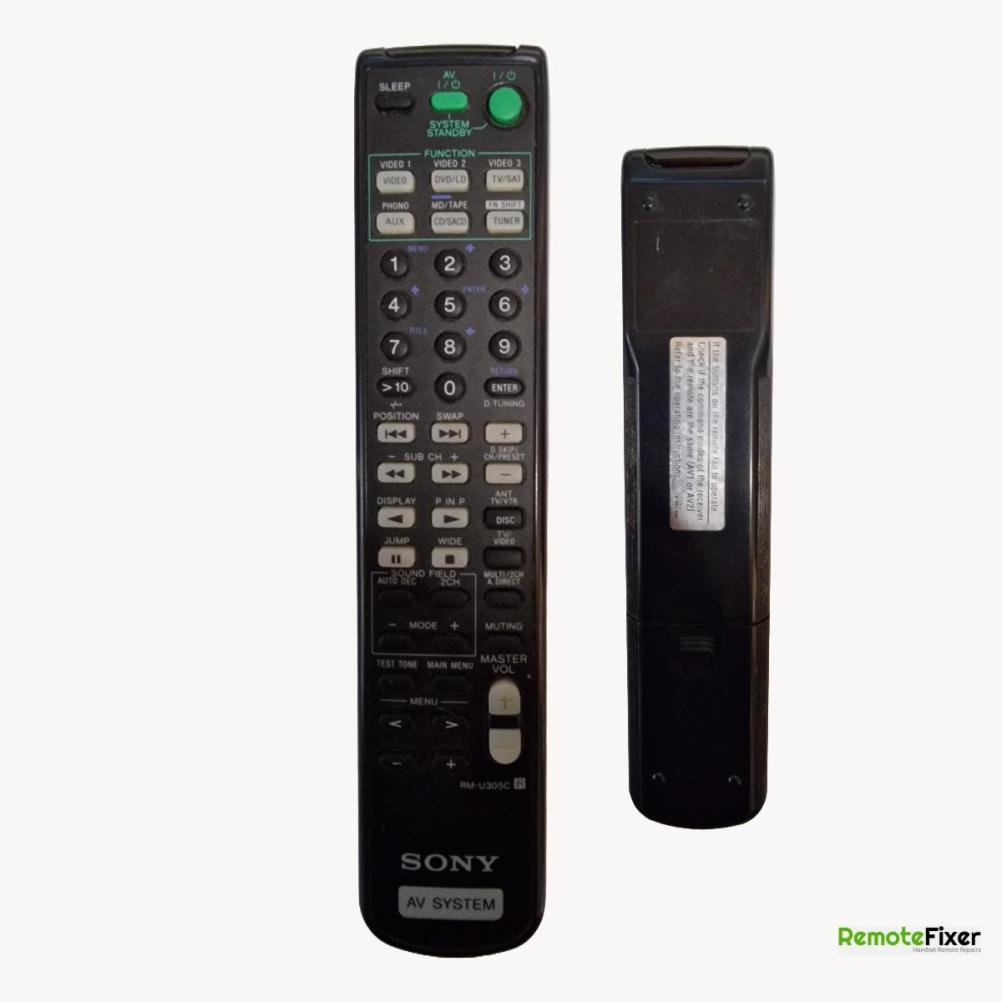 Sony RM-U305C Remote Control - Front Image