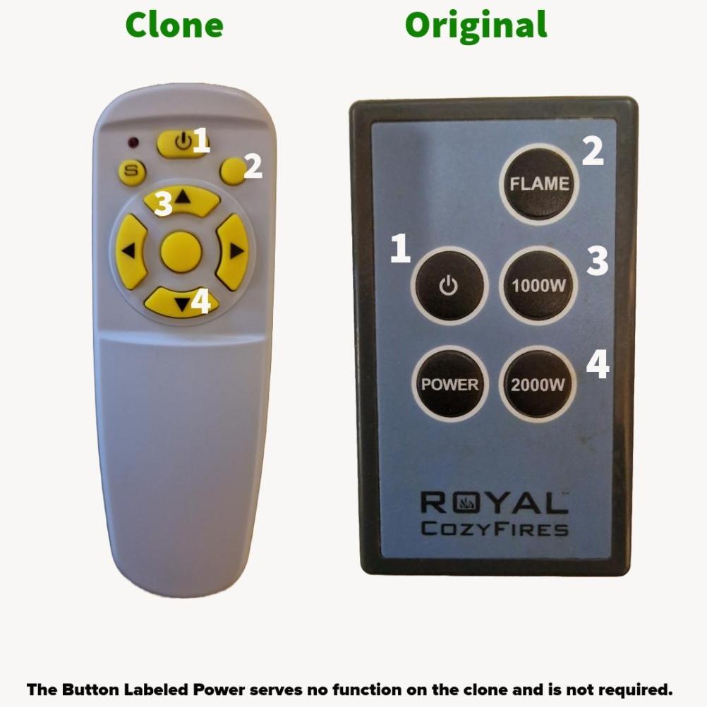 clone royal cozyfires remote control