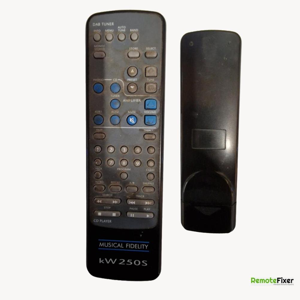 musical fidelity KW250S Remote Control - Front Image