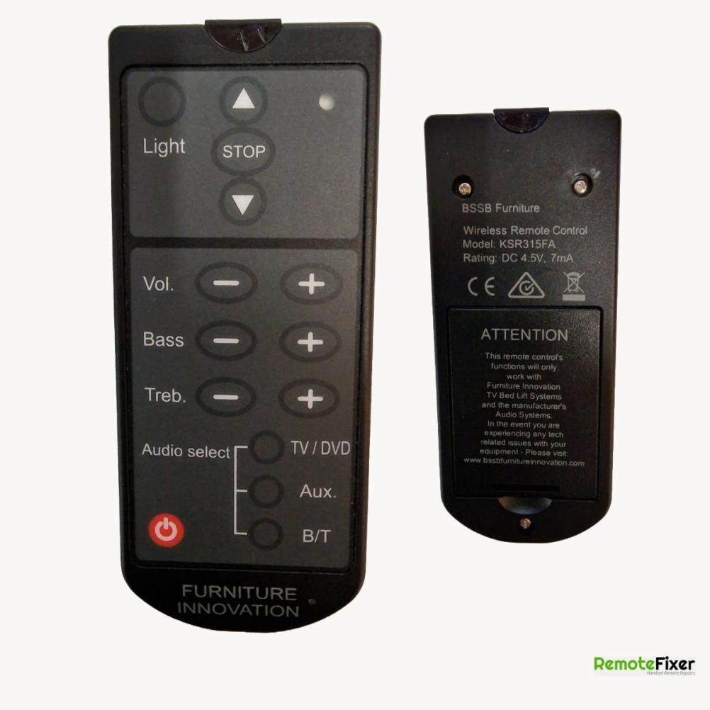 Bssb furniture  ksr315fa Remote Control - Front Image