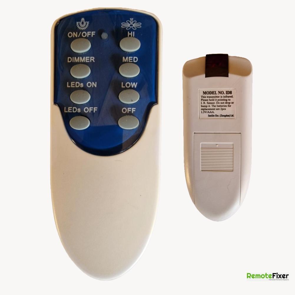 Satellite Elec. (Zhongshan) Ltd ID8 (8 button) Remote Control - Front Image