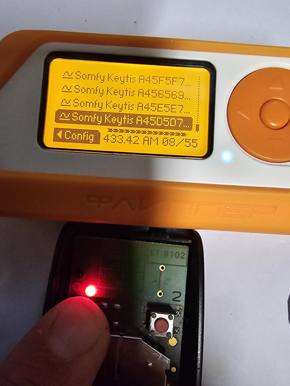 Somfy x 2  Remote Control - Inside Image