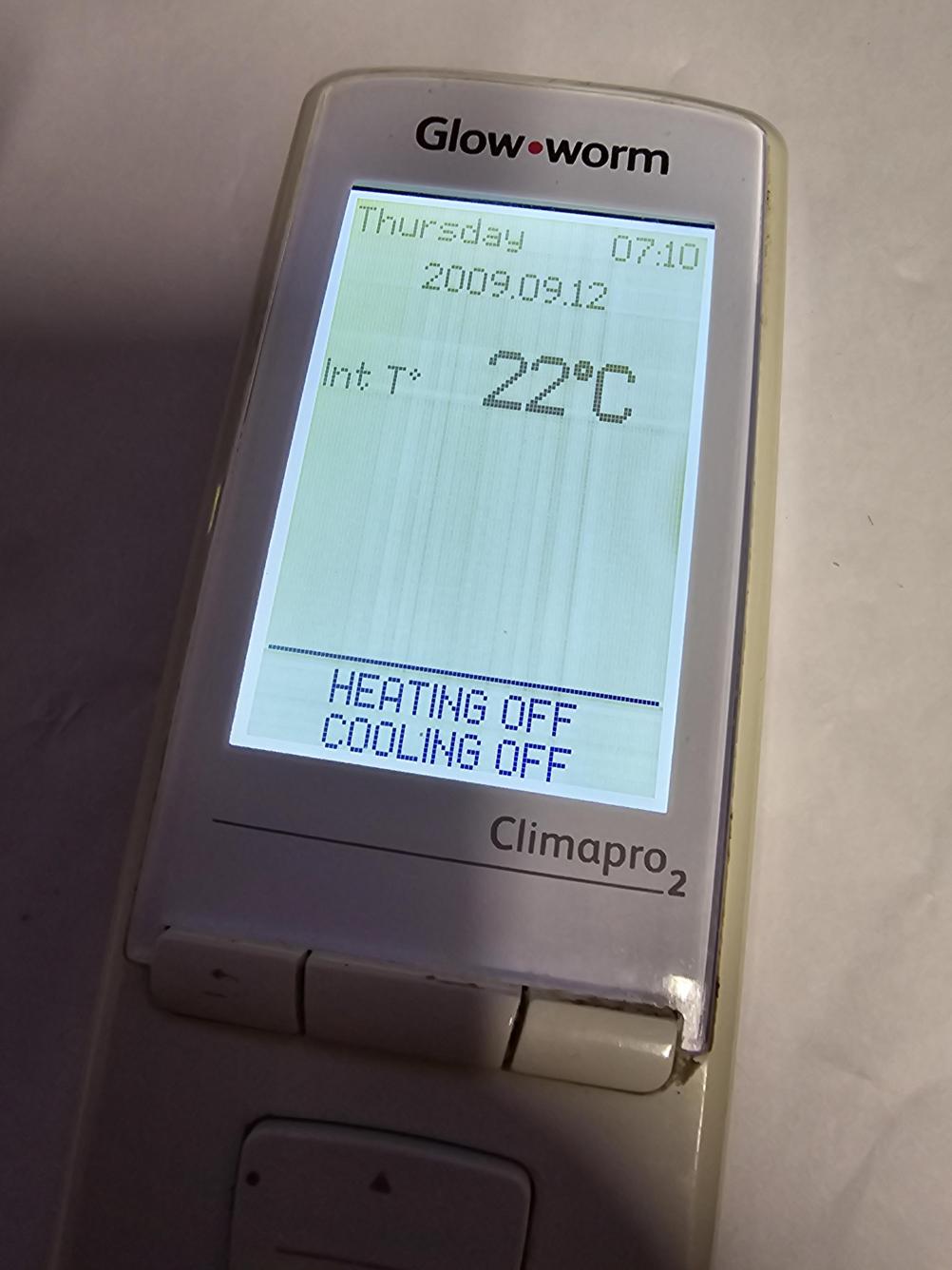 Glow worm  climapro2rf Remote Control - Inside Image