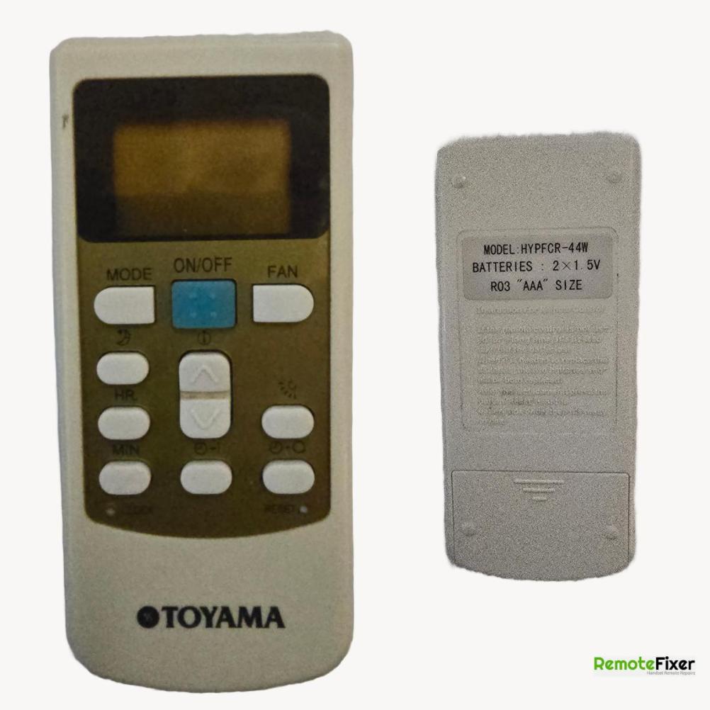 Toyama  Remote Control - Front Image