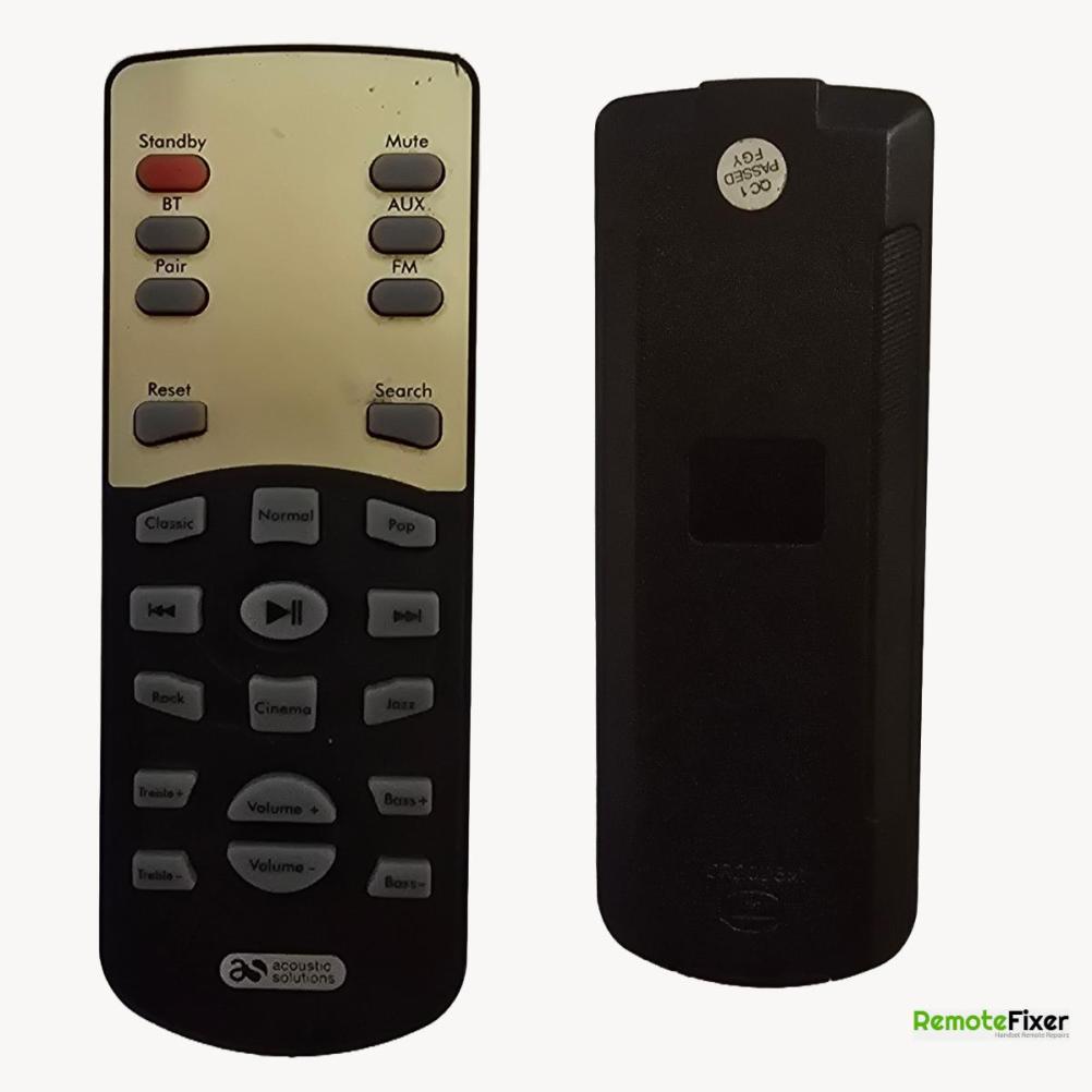 Acoustic Solutions   Remote Control - Front Image