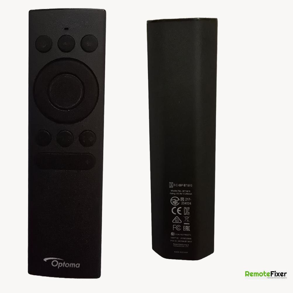 Optoma Cinemax p2   Remote Control - Front Image