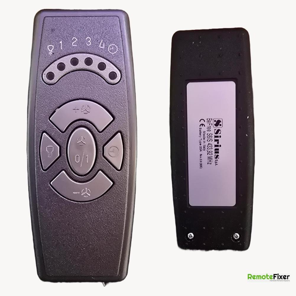 sirius  befree s6/s 433.92 mhz Remote Control - Front Image