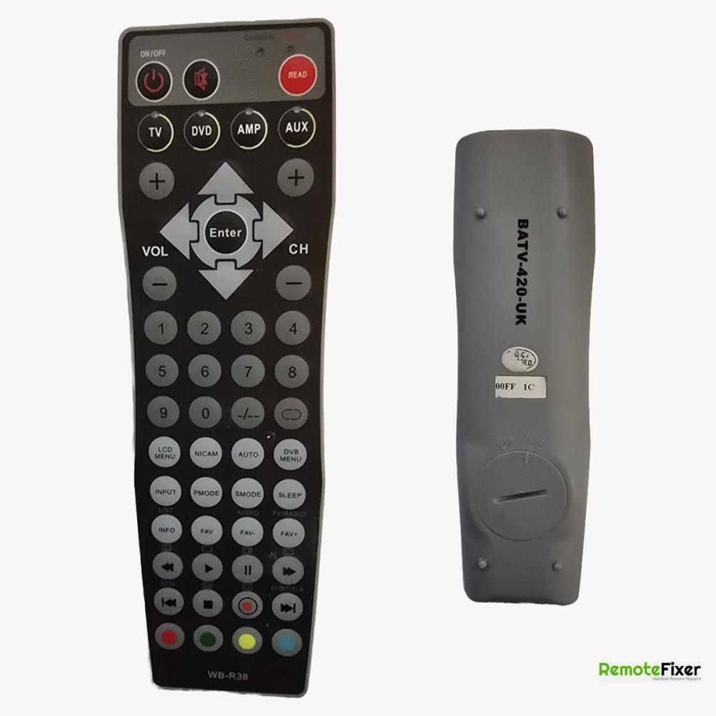 Wb-r38  Remote Control - Front Image