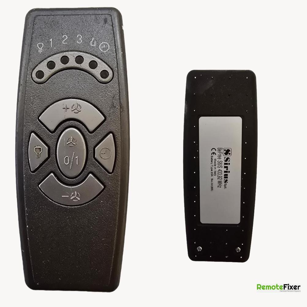 Sirius  BeFree S6/S 433.92 Mhz Remote Control - Front Image