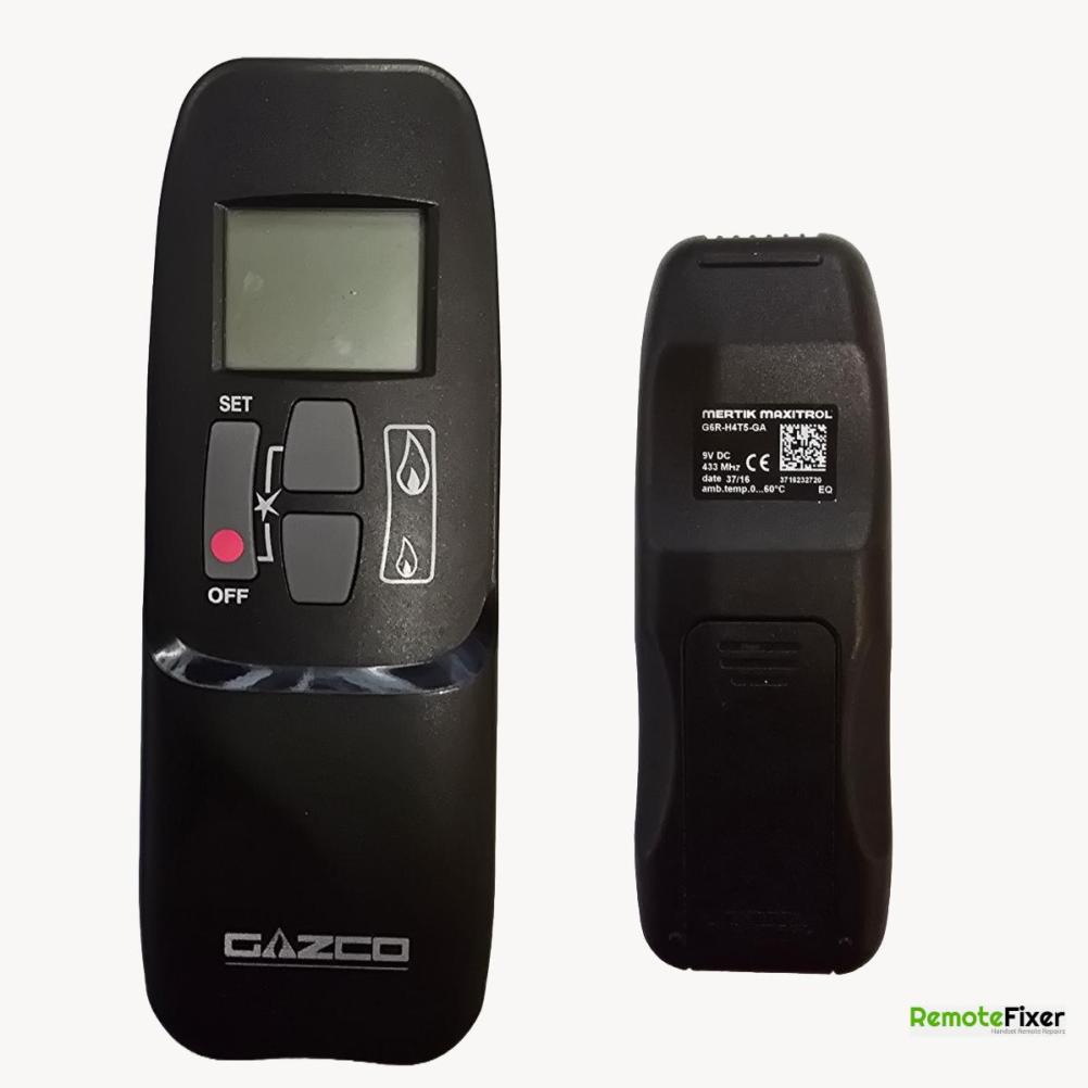 Gazco  G6R-H4T5-GA Remote Control - Front Image