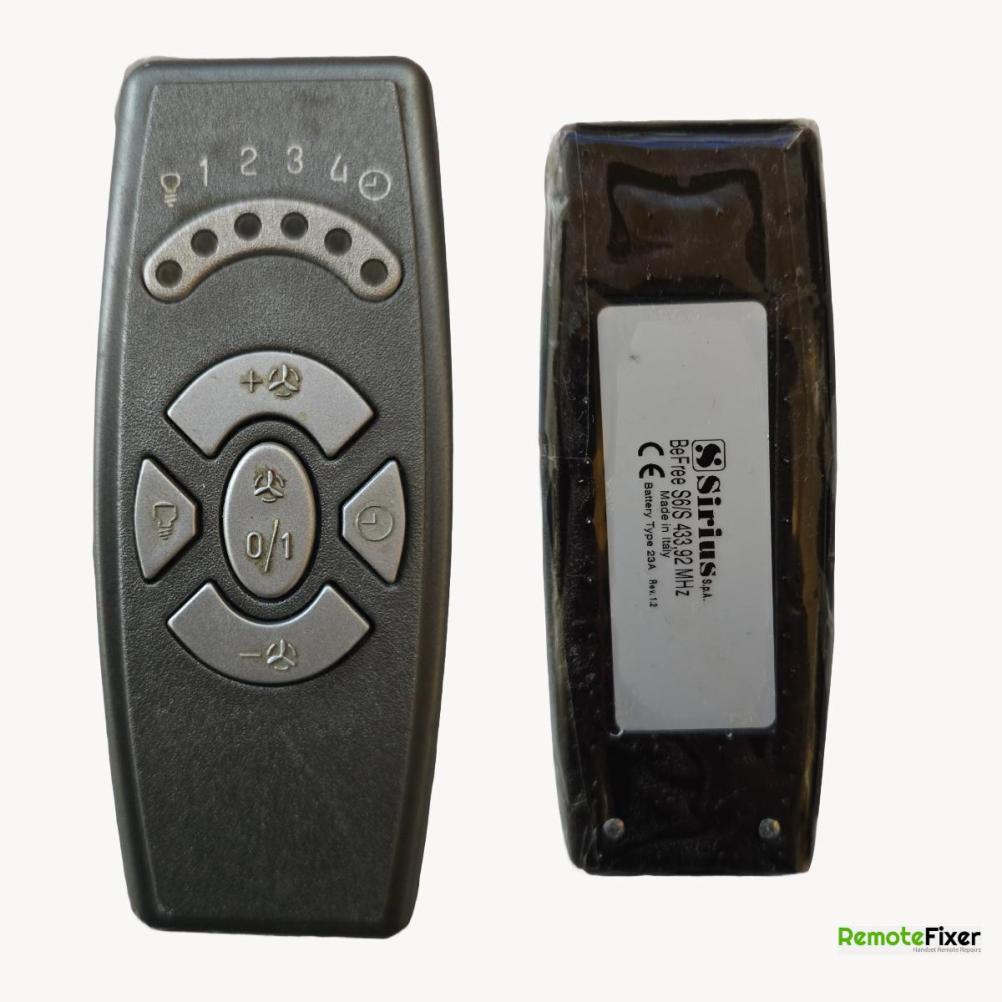 Sirius BeFree S6/S Remote Control - Front Image