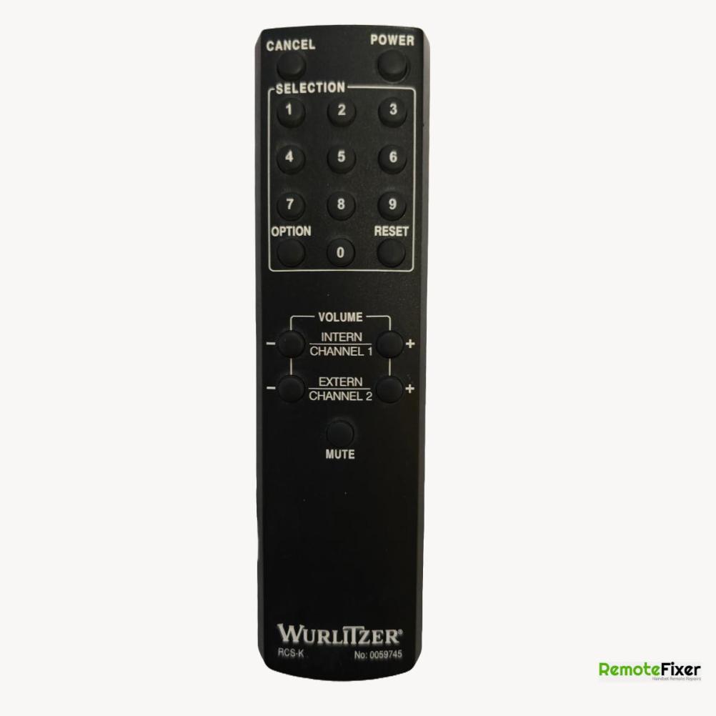 WURLITZER  Remote Control - Front Image