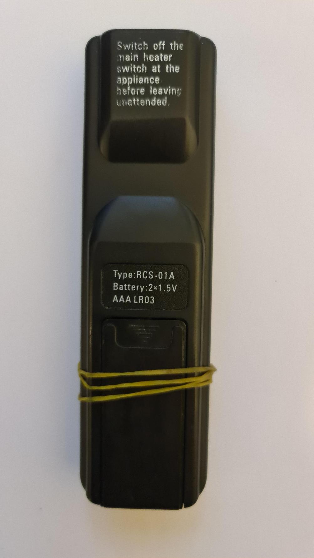  RCS-01A Remote Control - Back Image