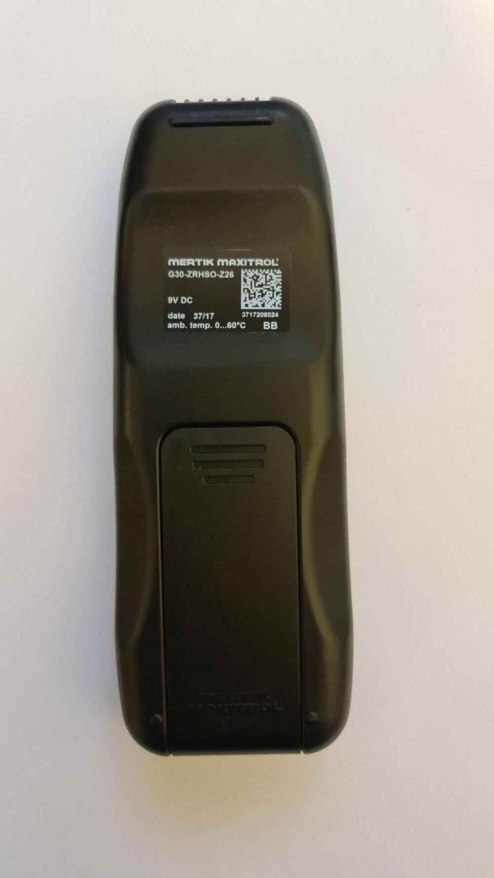 Mertik Maxitrol Remote Control - Back Image