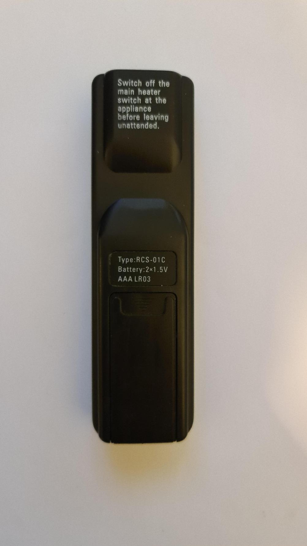 Rcs-01c Remote Control - Back Image