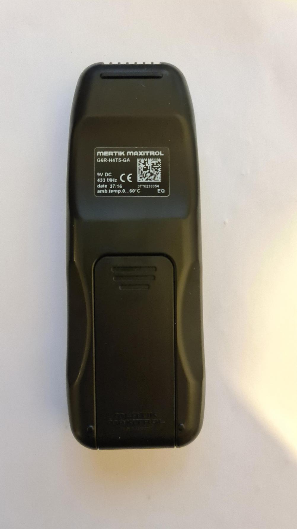 Metric Maxitrol  Remote Control - Back Image
