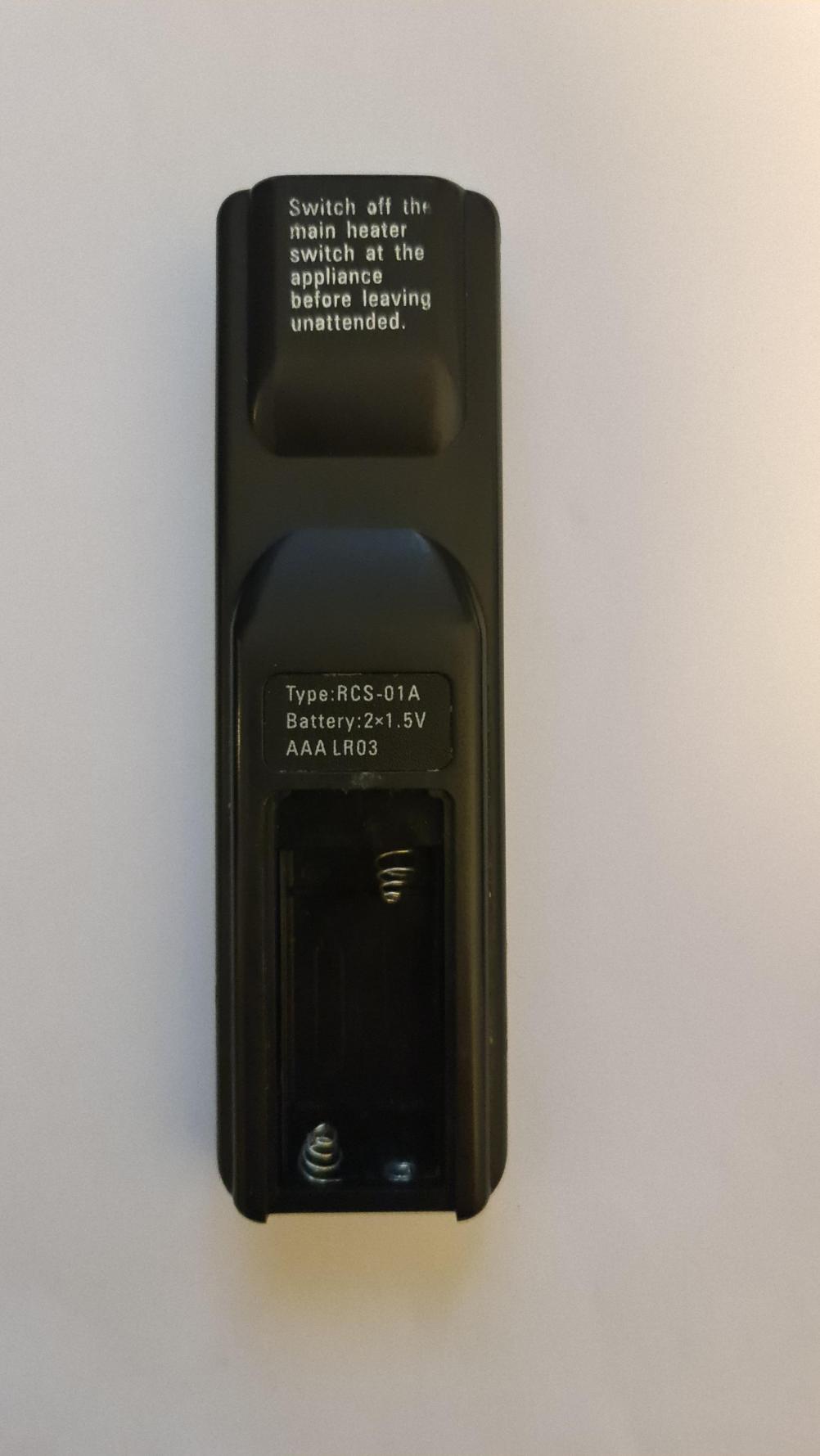  RCS-01A Remote Control - Back Image