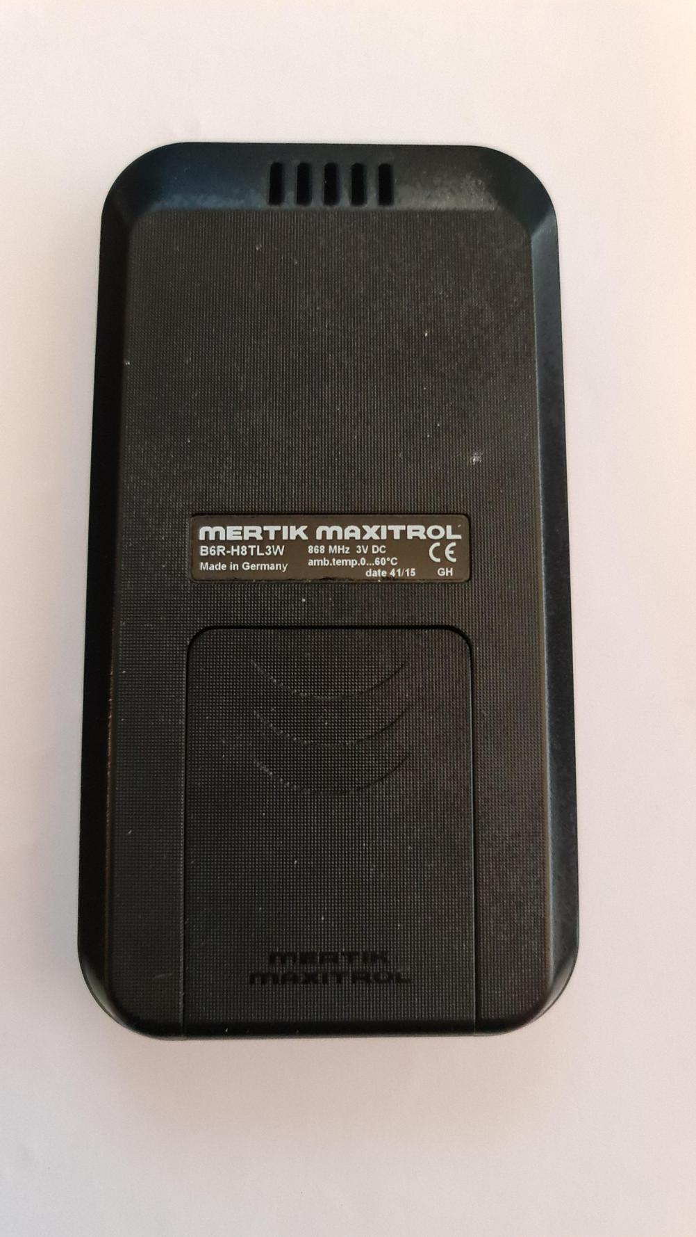 Mertik Maxitrol B6R-H8TL3W Remote Control - Back Image