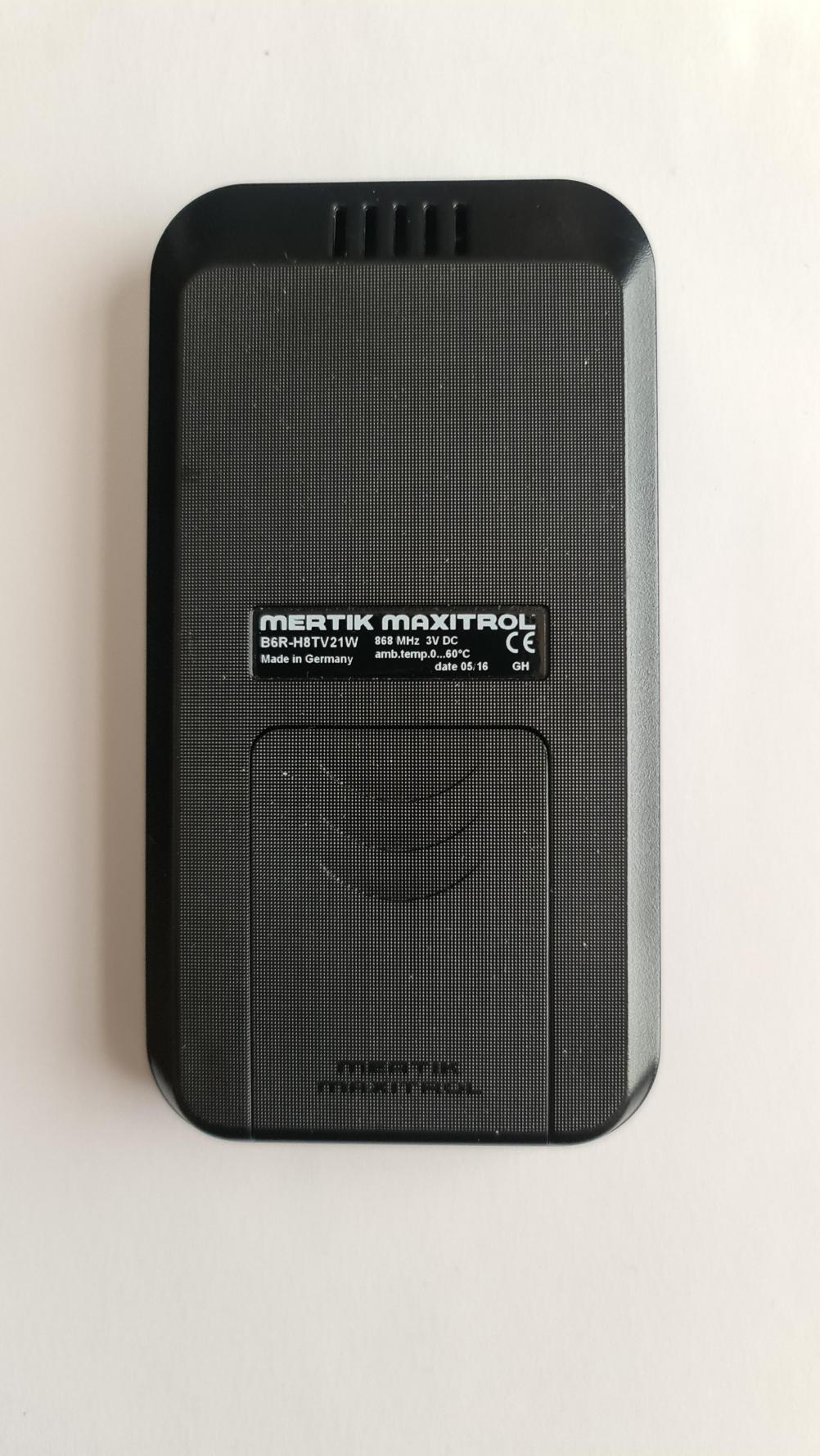 Mertik Maxitrol  Remote Control - Back Image