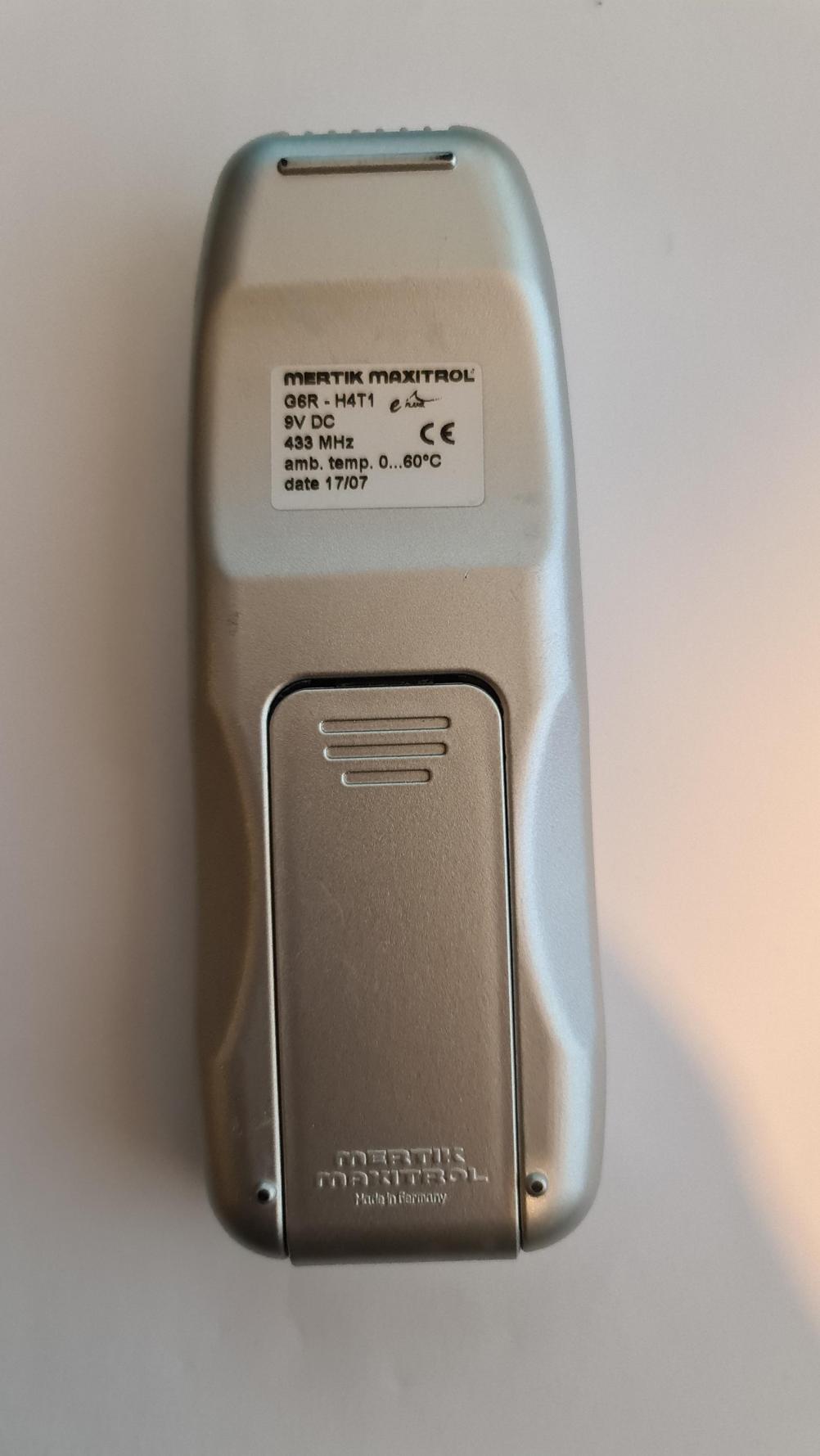 Mertik Maxitrol  Gazco Remote Control - Back Image